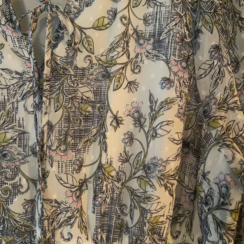 Torrid Gray Botanical Chiffon Midi Dress 2X Romantic Cottagecore - Picture 4 of 8